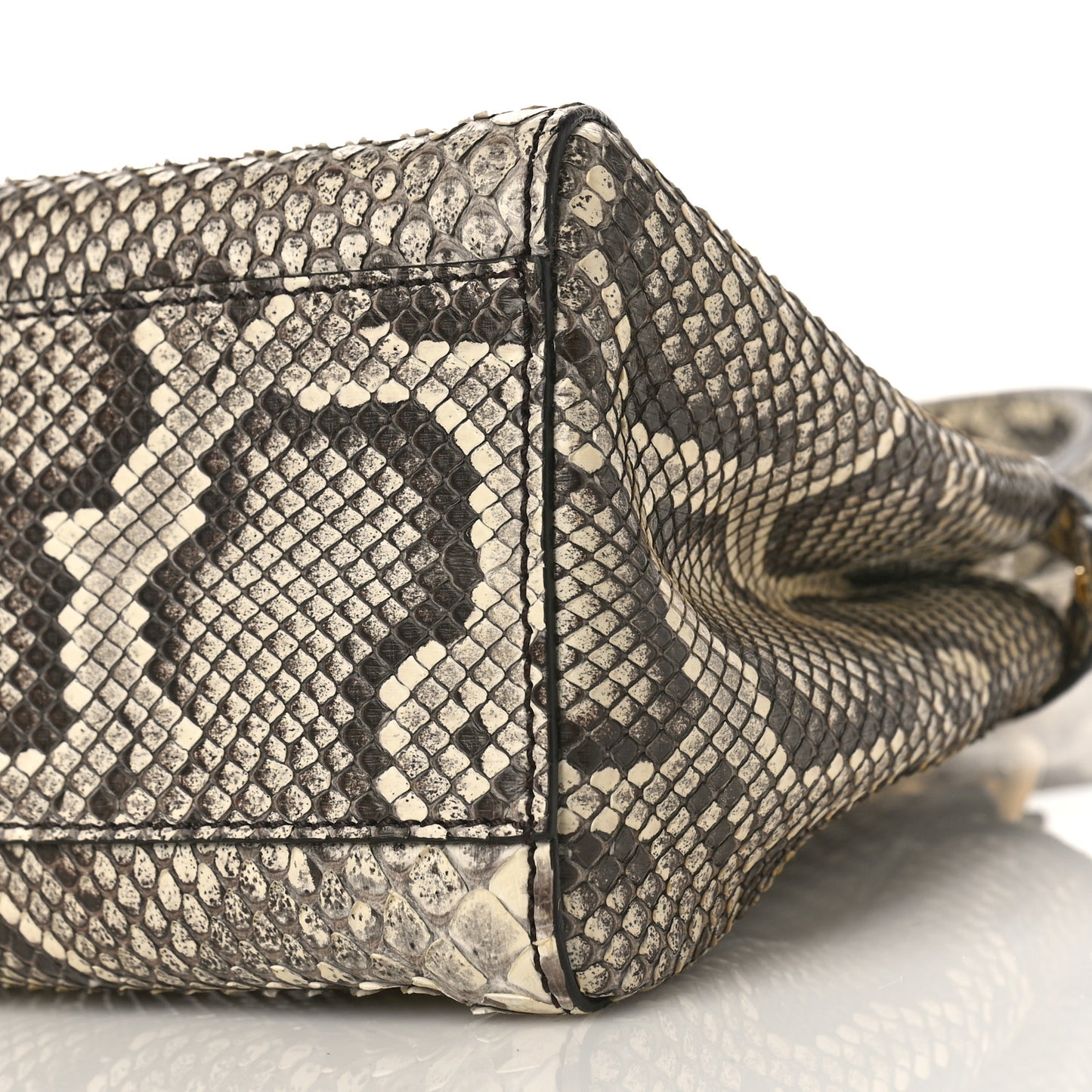 Snakeskin Shiny Nappa Mini Peekaboo Iconic Satchel Roccia Light Rose