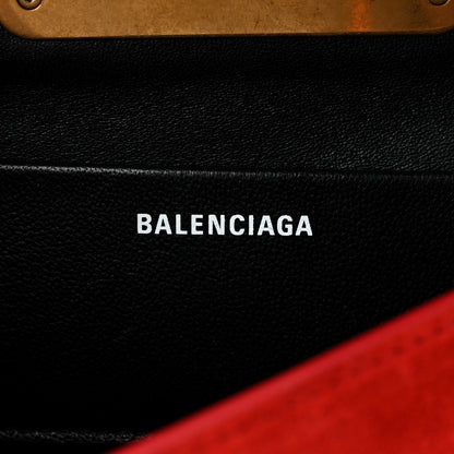 Balenciaga Suede Opera Clutch Bag Red 6 of 9