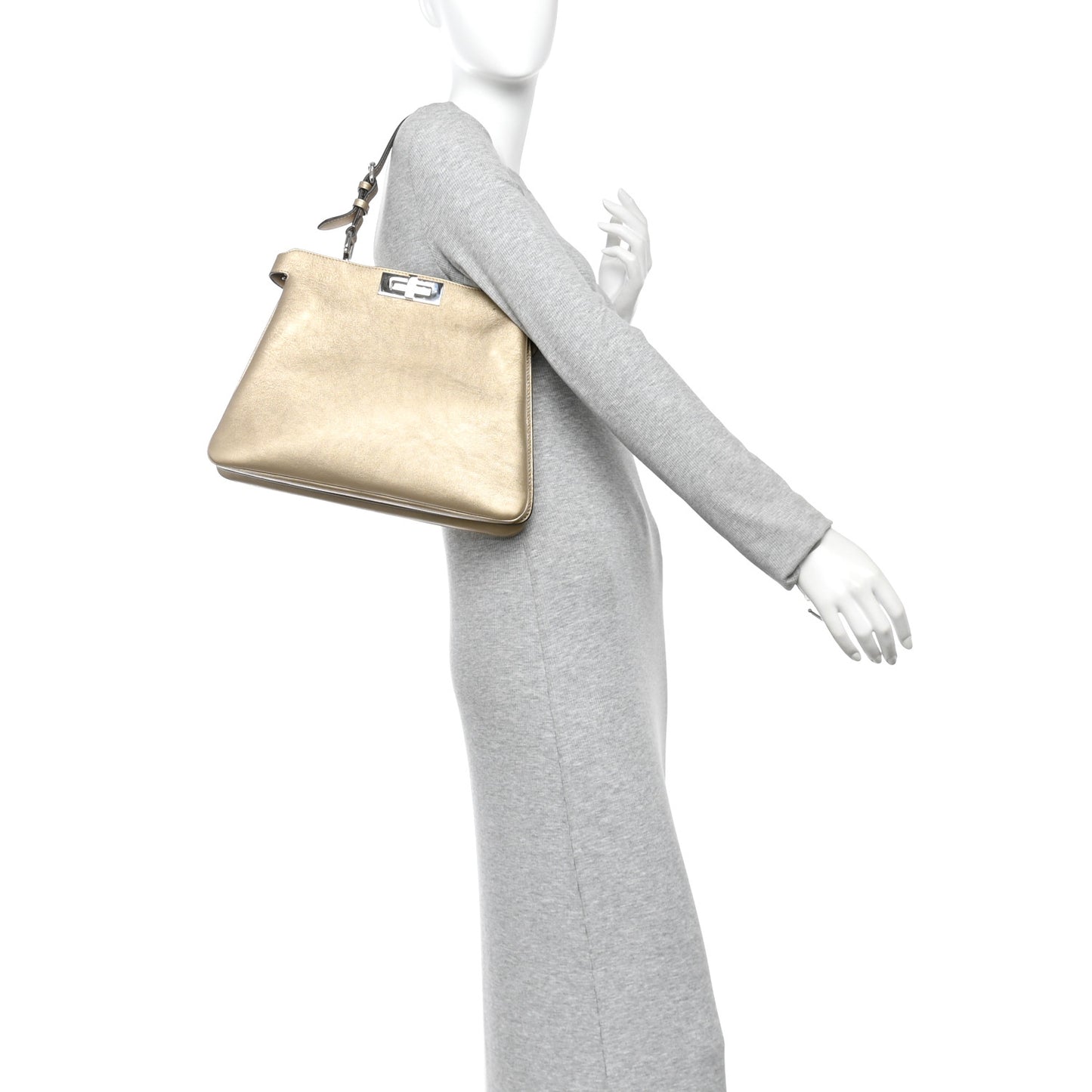 Metallic Vitello Medium Soft Peekaboo  Gold