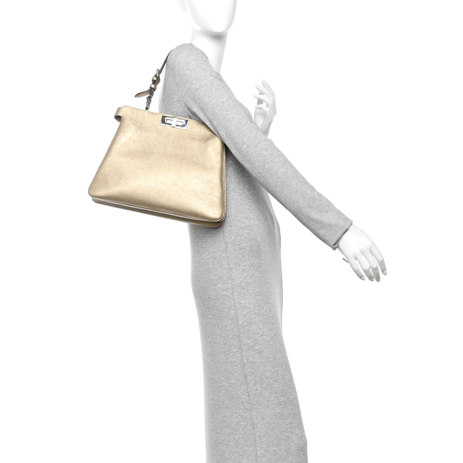 Fendi Metallic Vitello Medium Soft Peekaboo  Gold 2 of 9