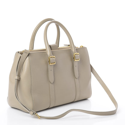 Mulberry Classic Grain Calfskin Small Bayswater Double Zip Tote Dune 2 of 8