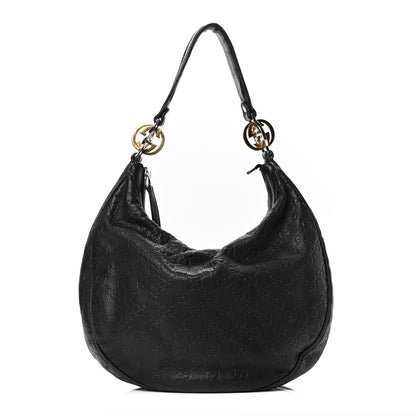 Gucci Guccissima Medium GG Twins Hobo Black 1 of 6