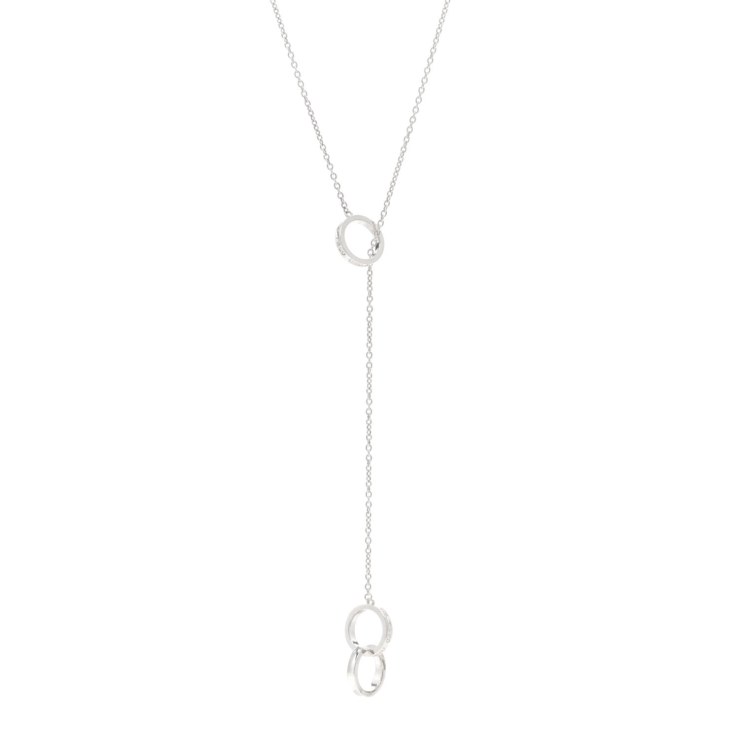 Tiffany Sterling Silver 1837 Interlocking Circles Lariat Necklace 1 of 4