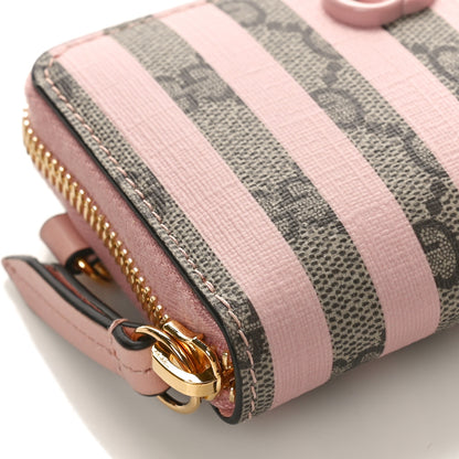 Gucci GG Supreme Monogram Vitello Eclipse Enamel Striped GG Key Card Case Beige Ebony Pink 7 of 9