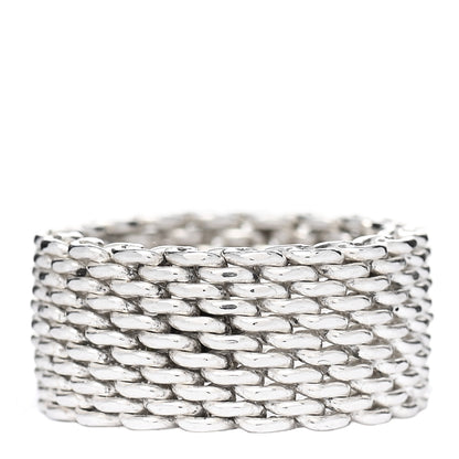 Tiffany Sterling Silver Somerset Mesh Ring 53 6.5 3 of 4