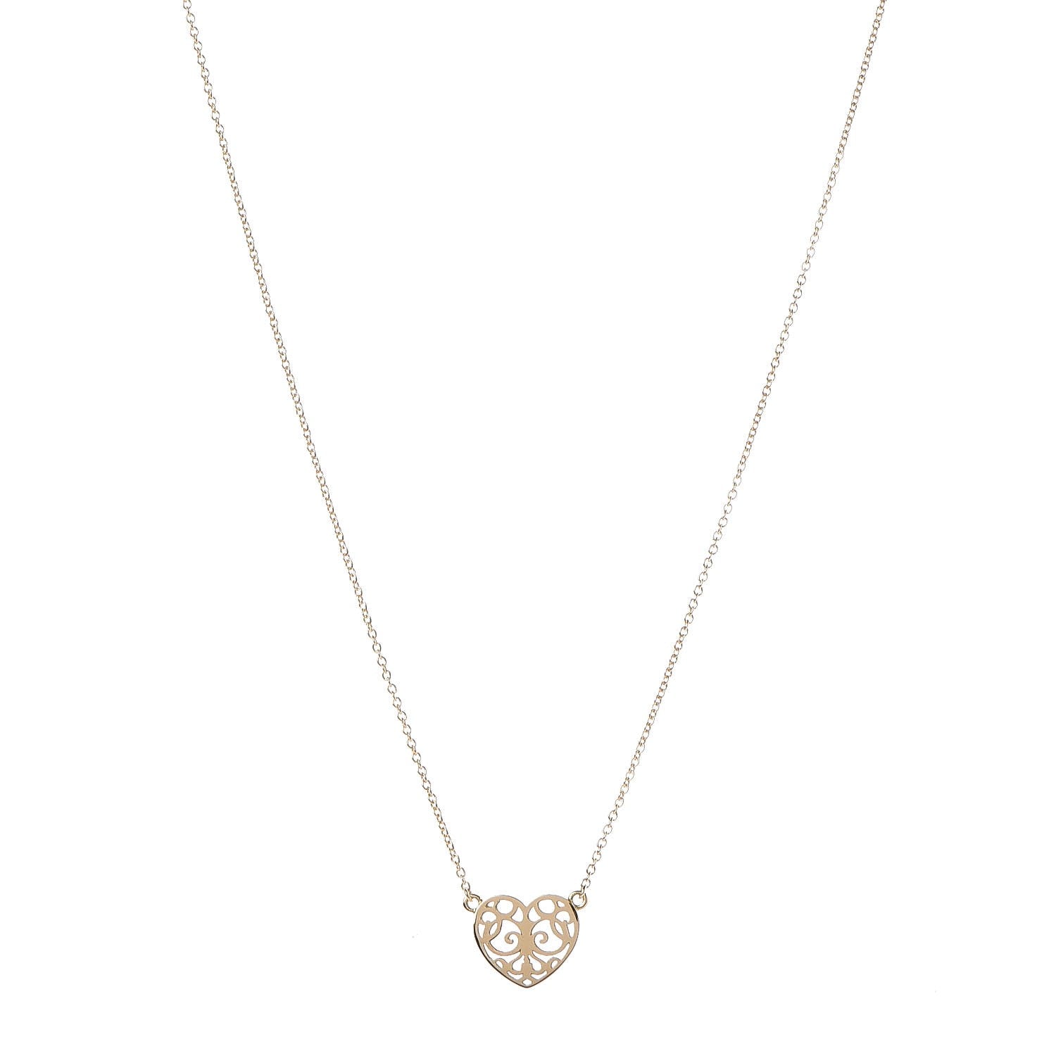 Tiffany 18K Yellow Gold Enchant Heart Pendant Necklace 1 of 7
