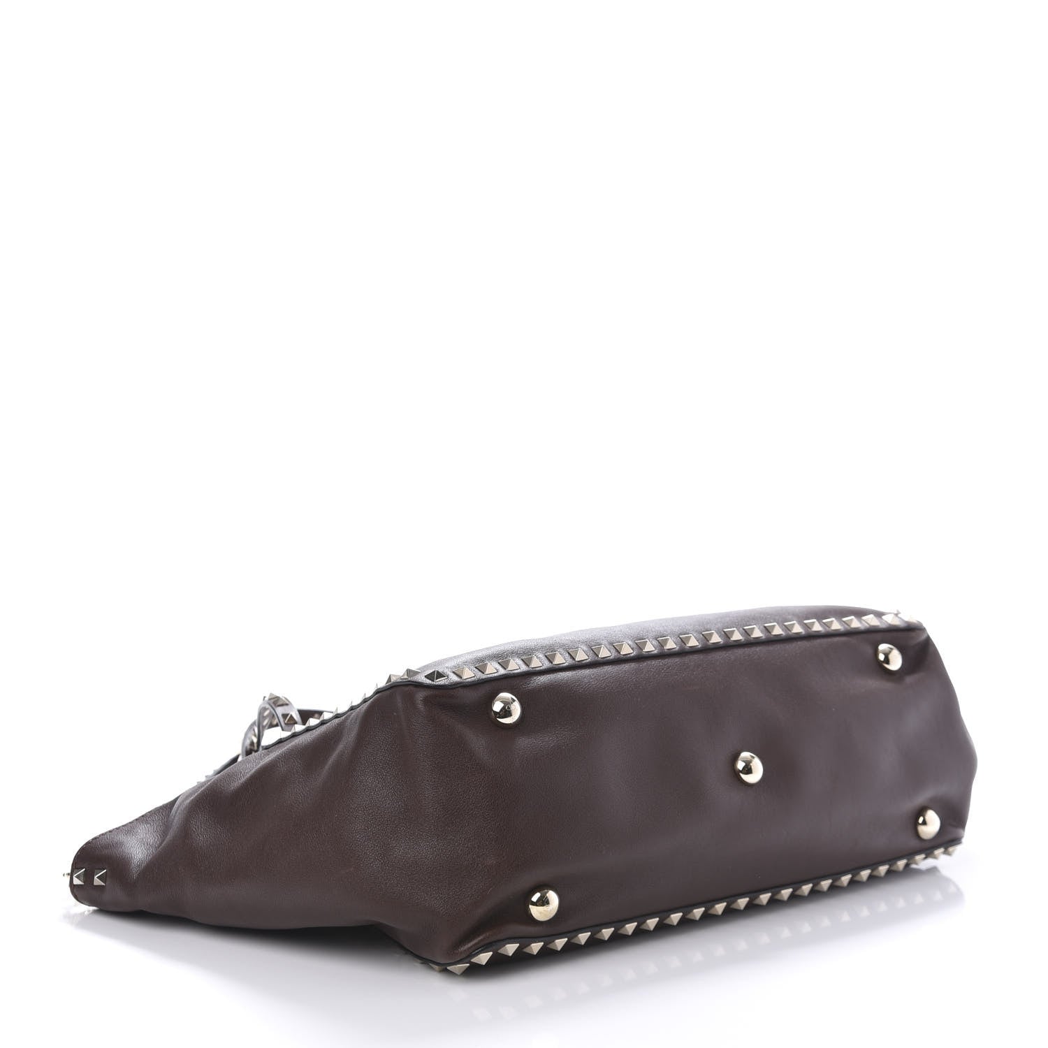Valentino Garavani Vitello Medium Rockstud Tote Cacao 4 of 9