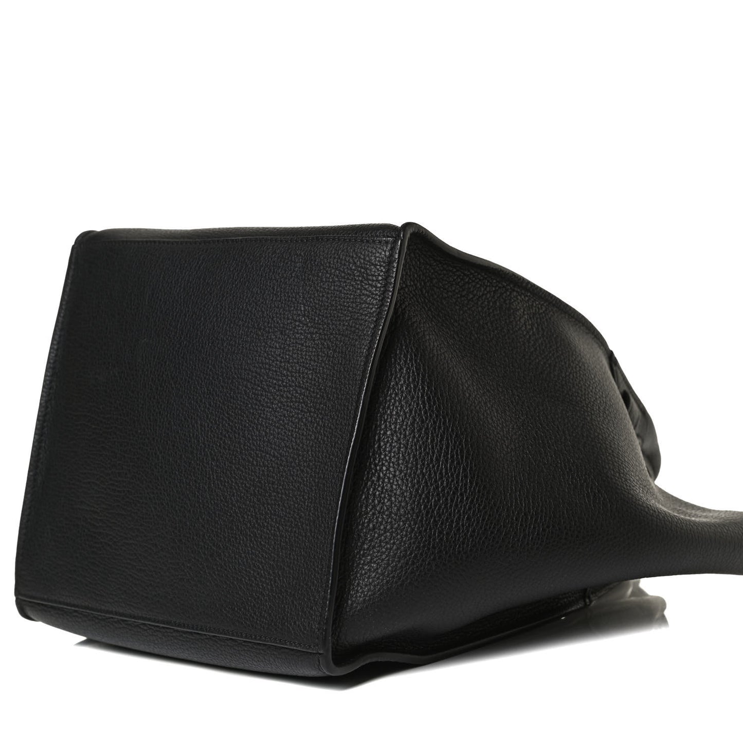 Supple Grained Calfskin Small Long Strap Big Bag Black