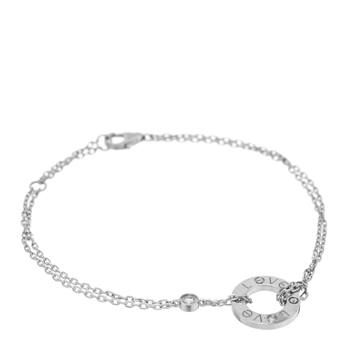 18K White Gold Diamond LOVE Bracelet