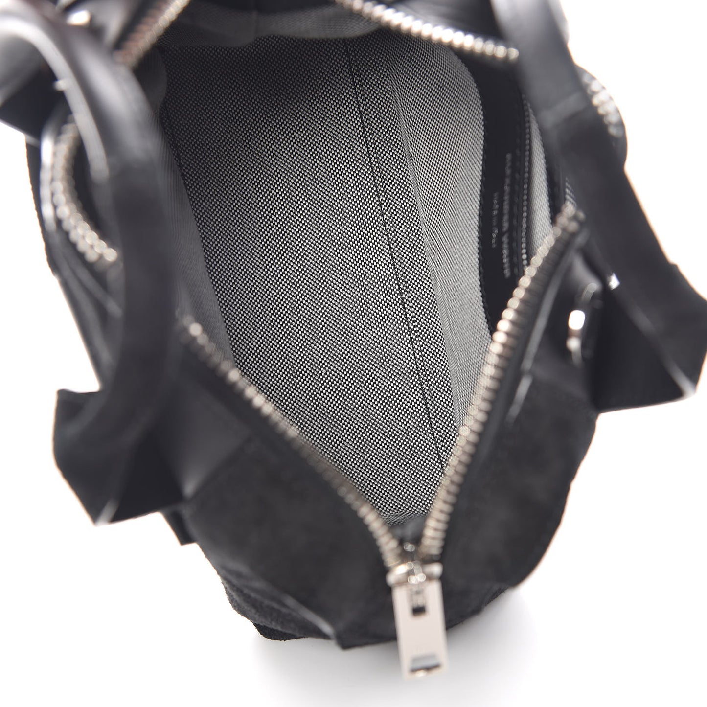 Suede Calfskin Small Rogue Satchel Black Silver Hardware