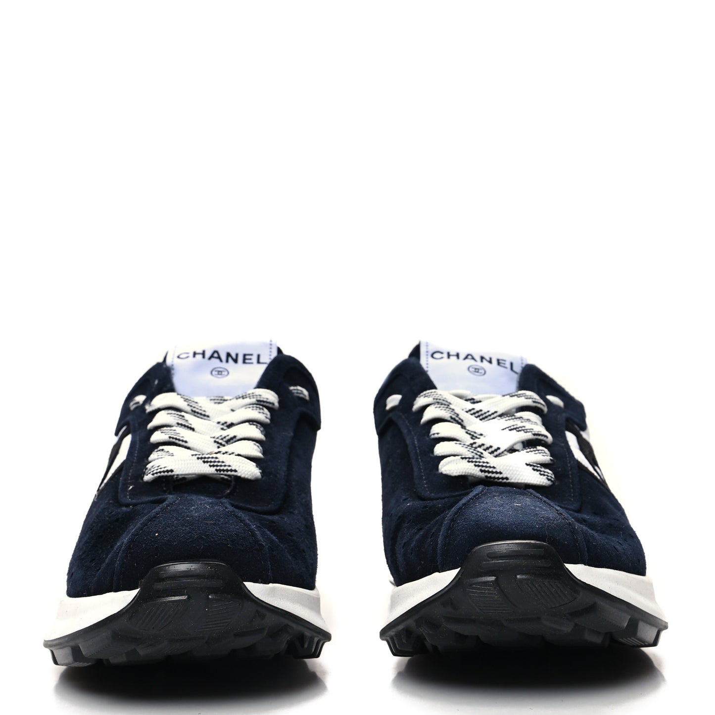 Fabric Suede Kidskin CC Sneakers 39.5 Navy White