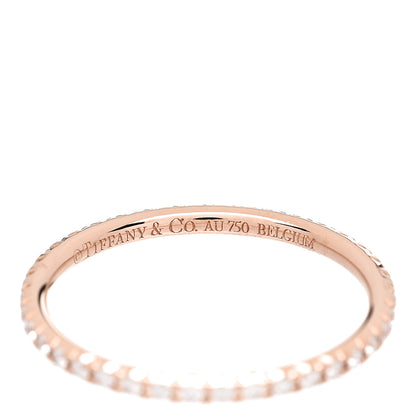 Tiffany 18K Rose Gold Diamond Metro Band Ring 47 4 4 of 5