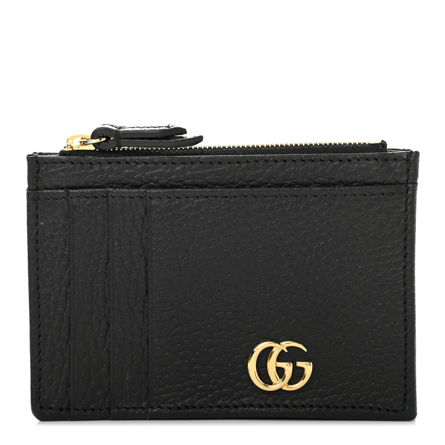 Dollar Calfskin GG Marmont Coin Case Card Holder Black