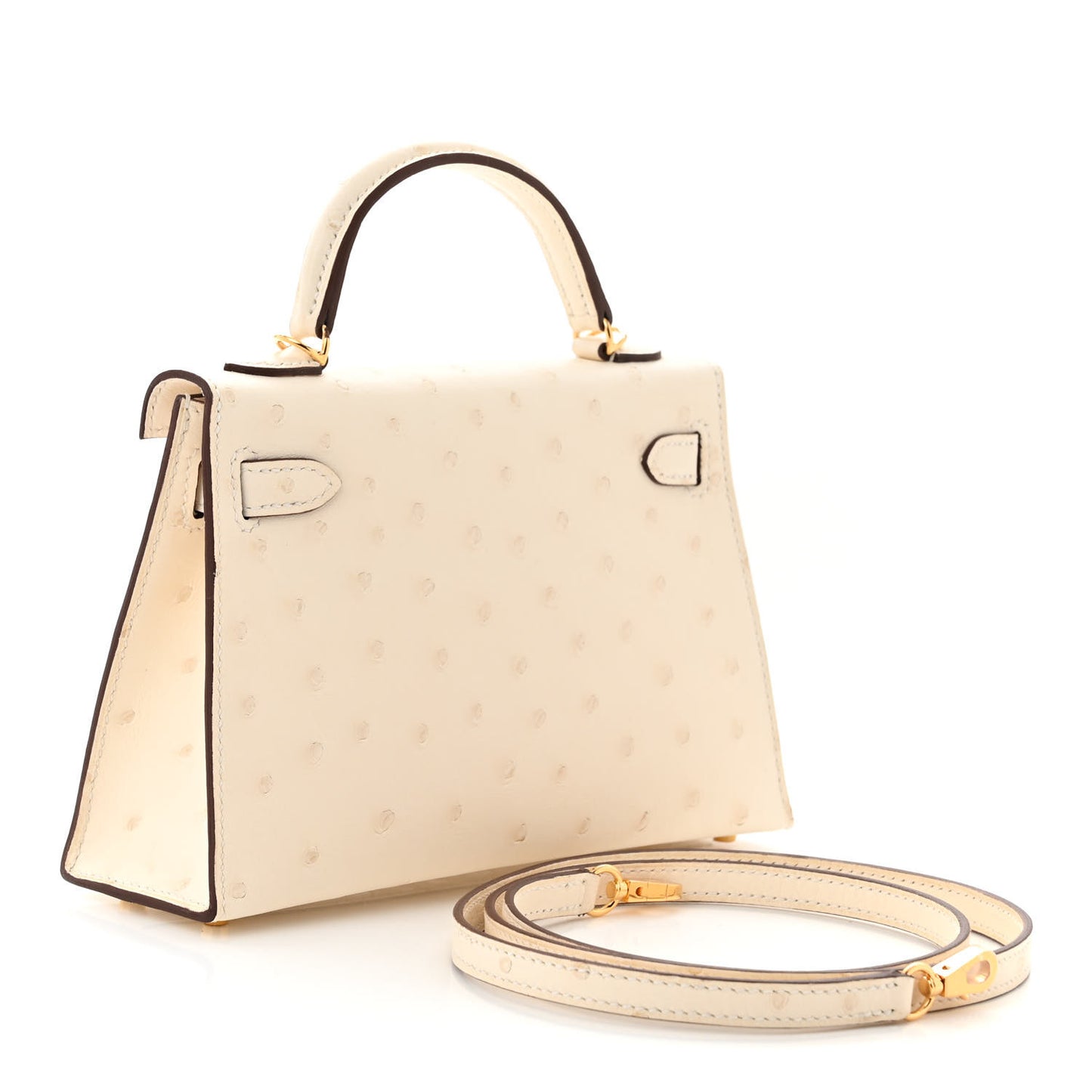 Ostrich Kelly Sellier Mini 20 Nata
