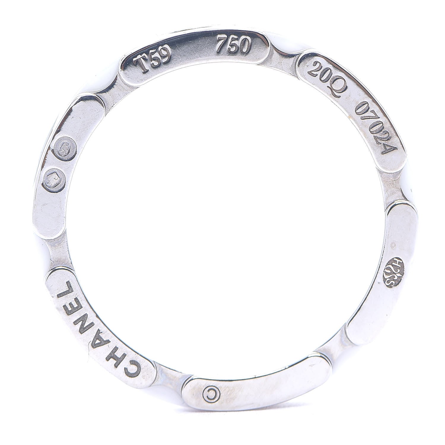 Chanel 18K White Gold Ceramic Small Ultra Ring White 59 8.75 3 of 3