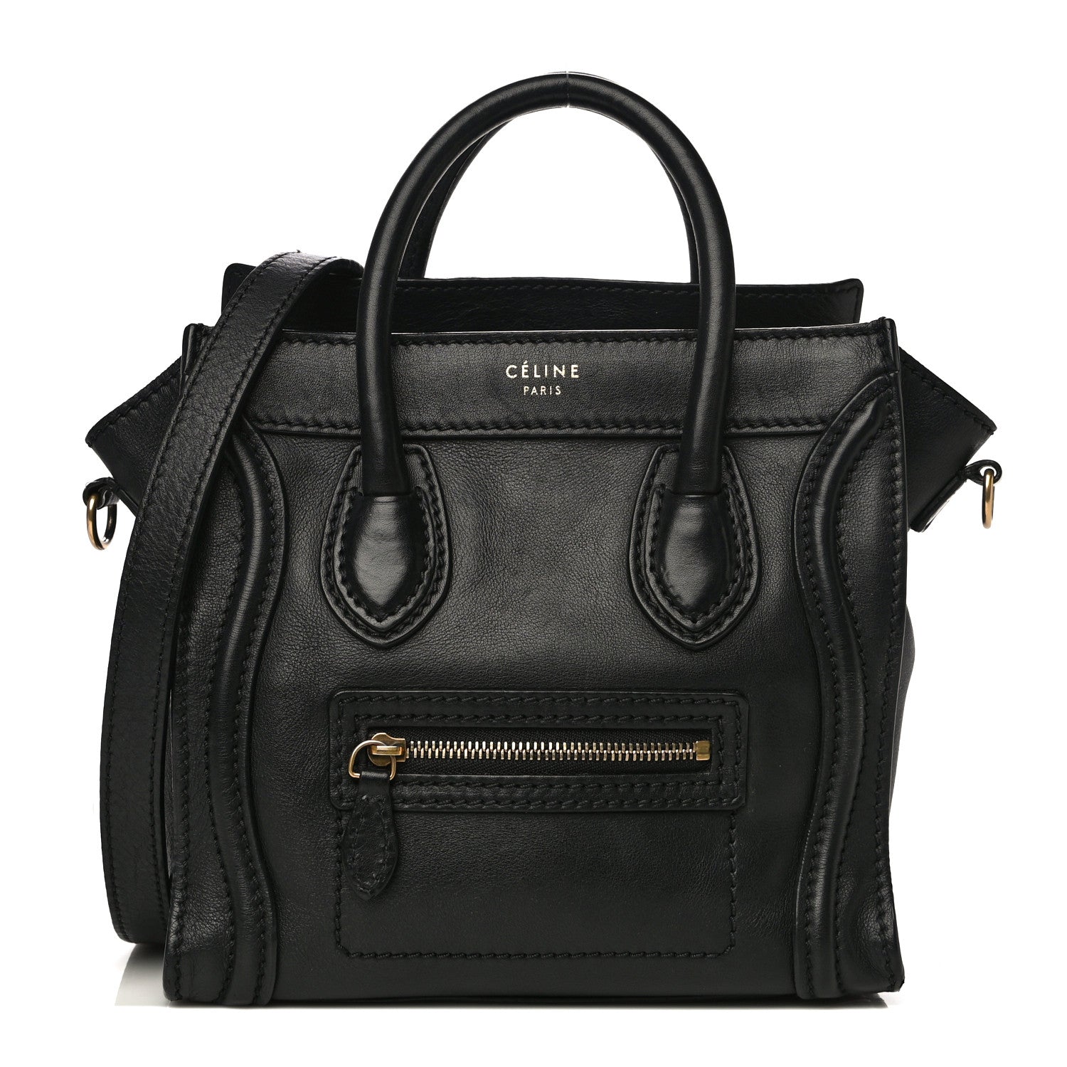 Celine Smooth Calfskin Nano Luggage Black 1 of 17