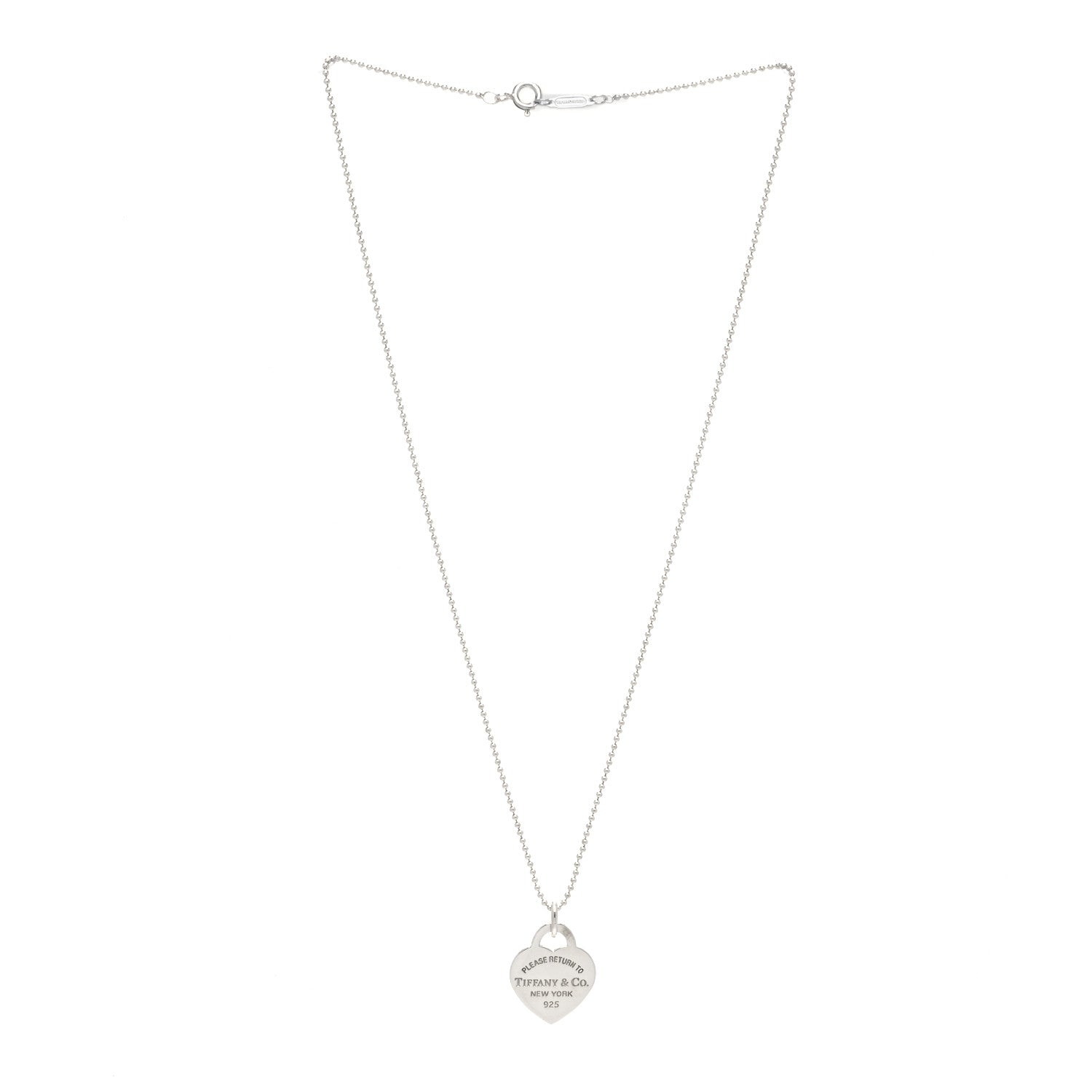 Tiffany Sterling Silver Small Return to Tiffany Heart Pendant Necklace 2 of 4