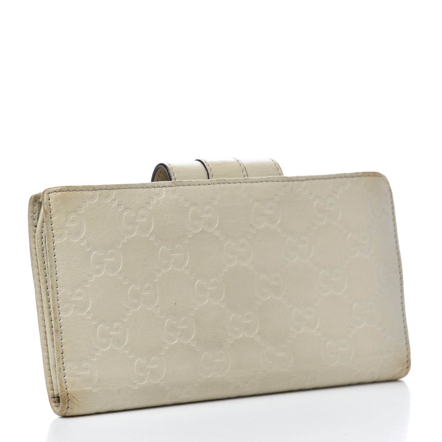 Guccissima Ladies Web Long Wallet Off White