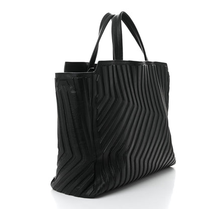 Balenciaga Grained Calfskin Embossed Large Car East West Tote Black 3 of 10