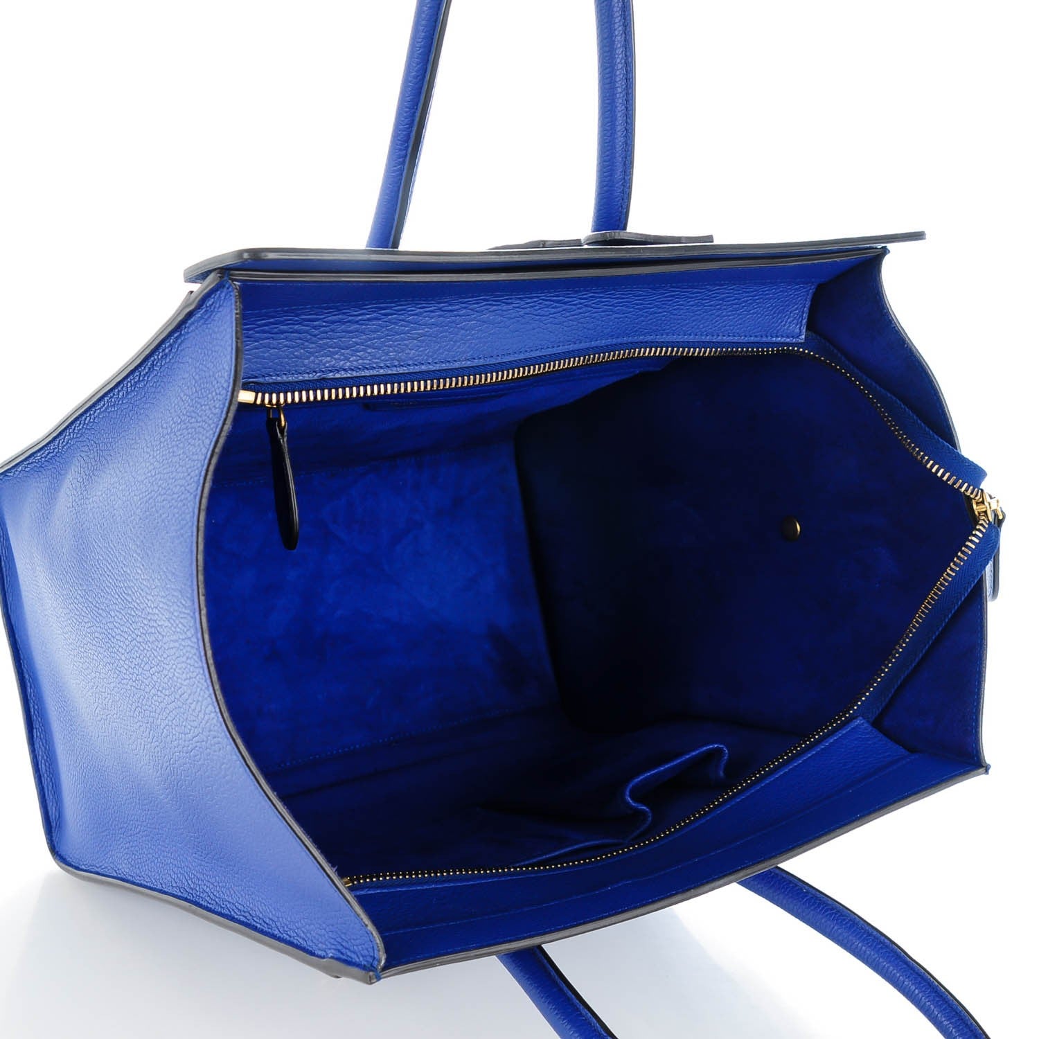 Celine Drummed Calfskin Mini Luggage Indigo 5 of 8