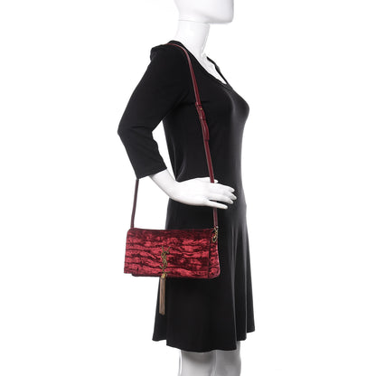 Saint Laurent Velvet Monogram Tassel Kate 99 Red 2 of 11