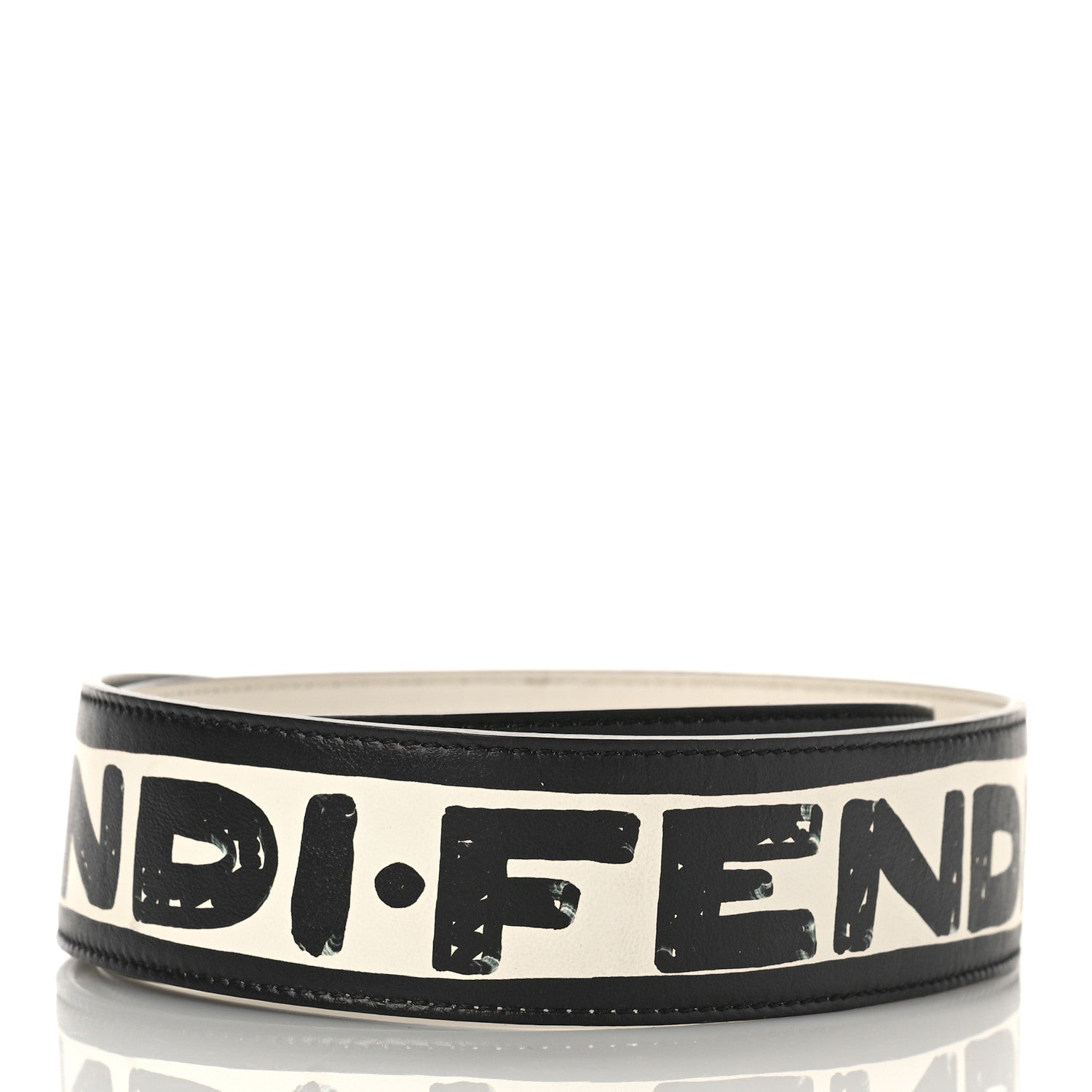 Fendi X JOSHUA VIDES Vitello Grace Logo Regular Strap You Optical White Black 2 of 4