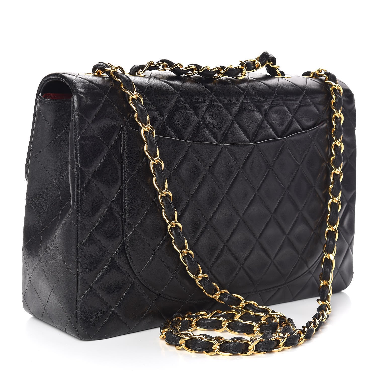 Chanel Lambskin Quilted XL Jumbo Single Flap Black 3 of 10