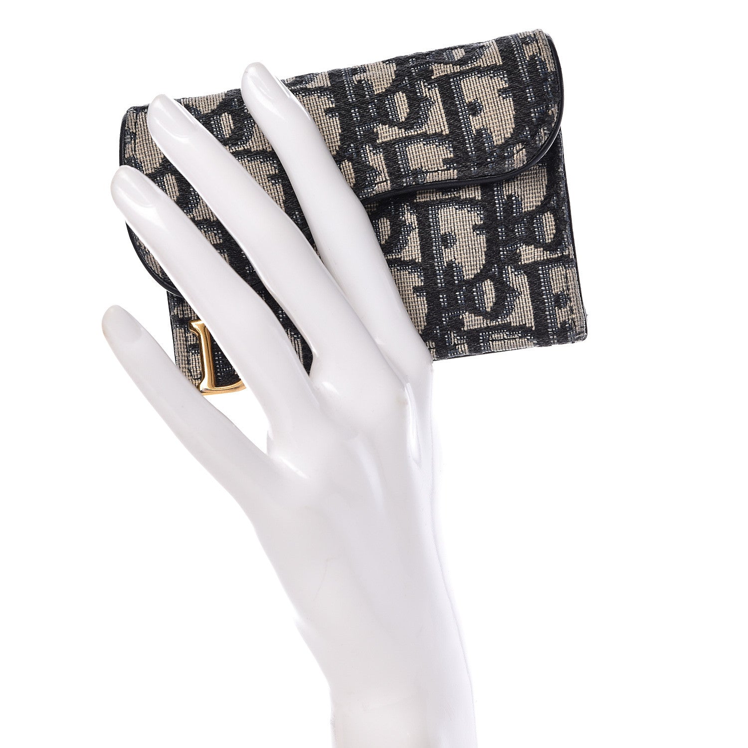 Christian Dior Oblique Saddle Card Holder Blue 2 of 11