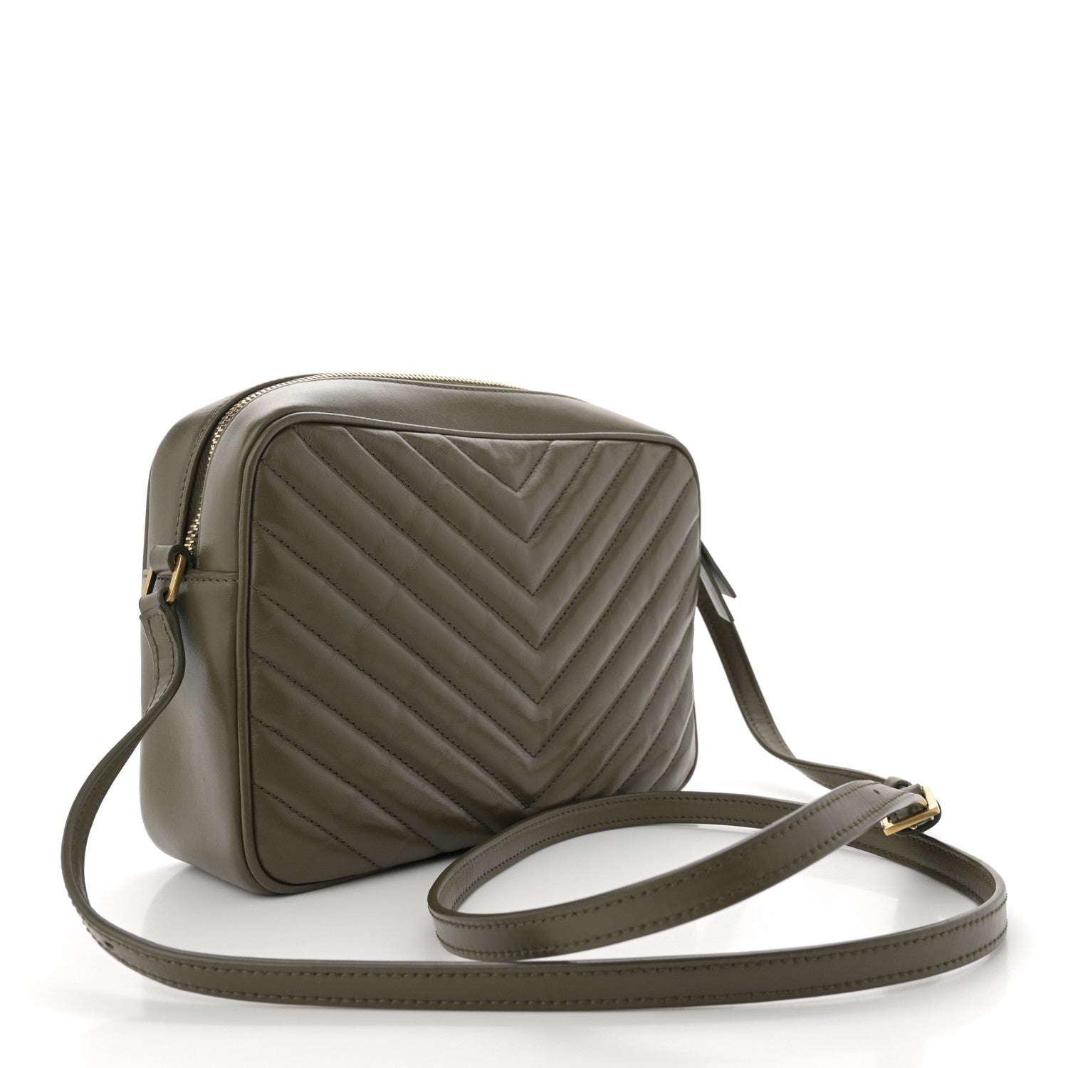 Saint Laurent Calfskin Matelasse Monogram Lou Camera Bag Military Olive 3 of 14