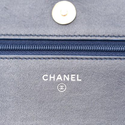Chanel Denim Quilted Gabrielle Wallet On Chain WOC Blue 6 of 11