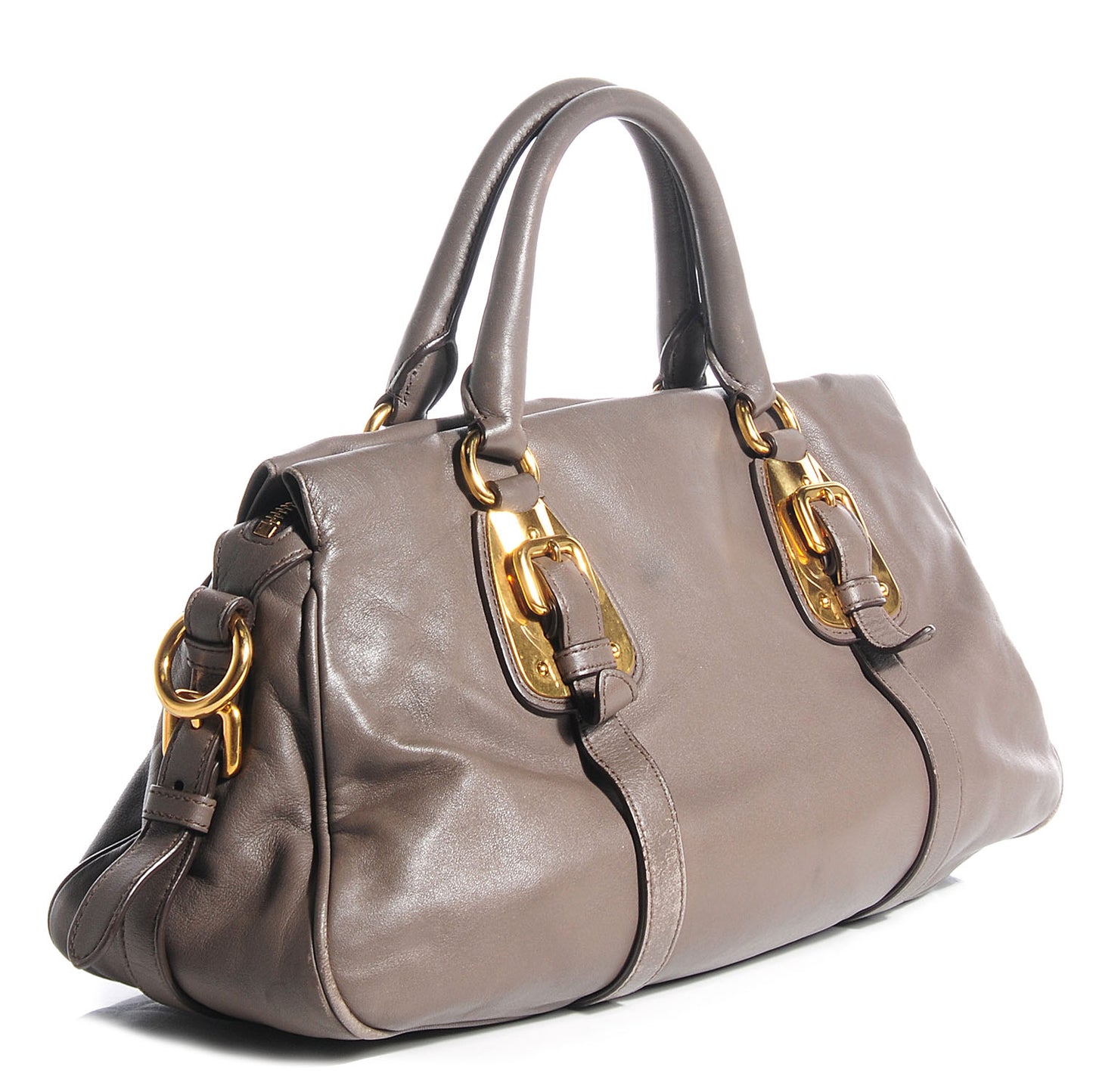 Soft Calf Shopping Satchel Bag Bambu