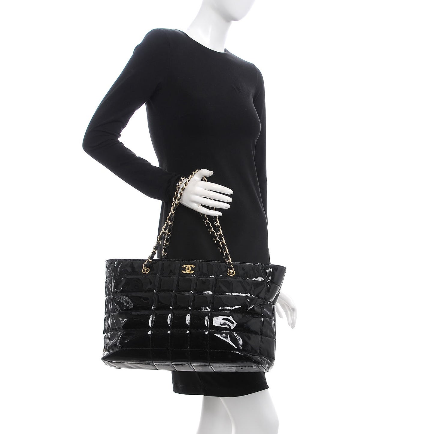 Patent Chocolate Bar CC Tote Black
