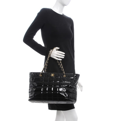 Chanel Patent Chocolate Bar CC Tote Black 2 of 11