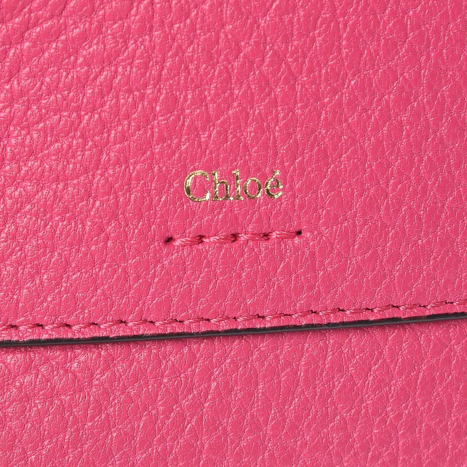 Chloe Grained Calfskin Drew Card Holder Fuchsia Rose 8 of 9