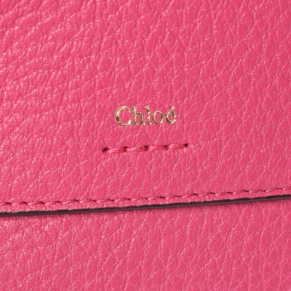 Chloe Grained Calfskin Drew Card Holder Fuchsia Rose 8 of 9