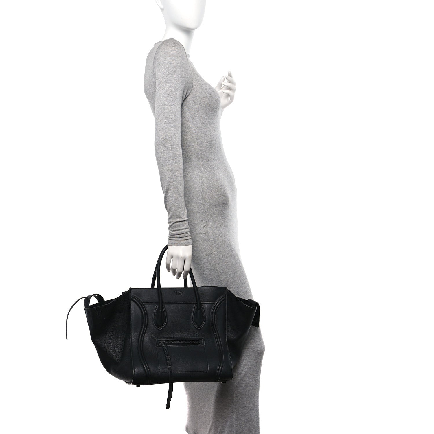 Celine Supple Calfskin Medium Phantom Luggage Black 2 of 12