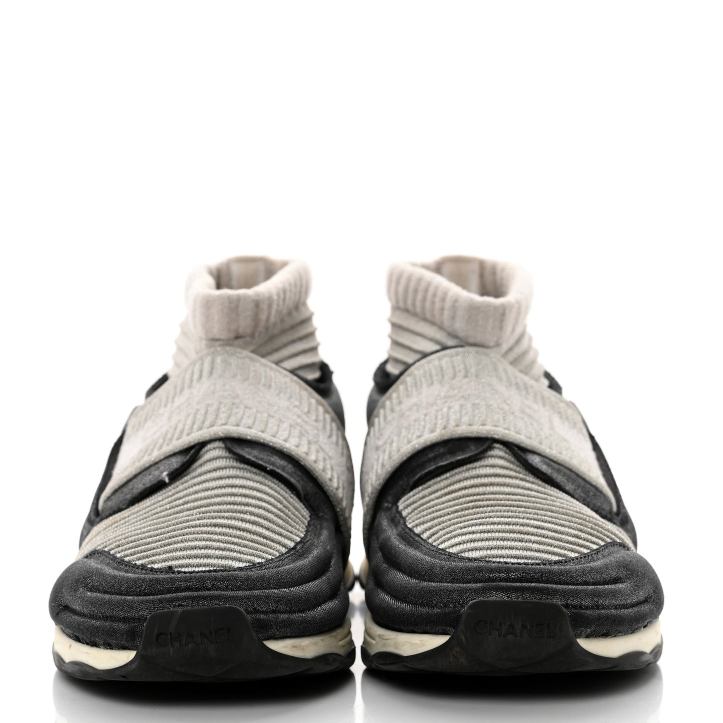 Glitter Stretch Fabric CC Sneakers 39 Grey Black