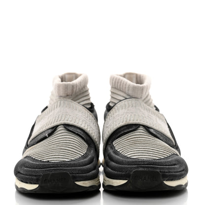 Chanel Glitter Stretch Fabric CC Sneakers 39 Grey Black 2 of 10