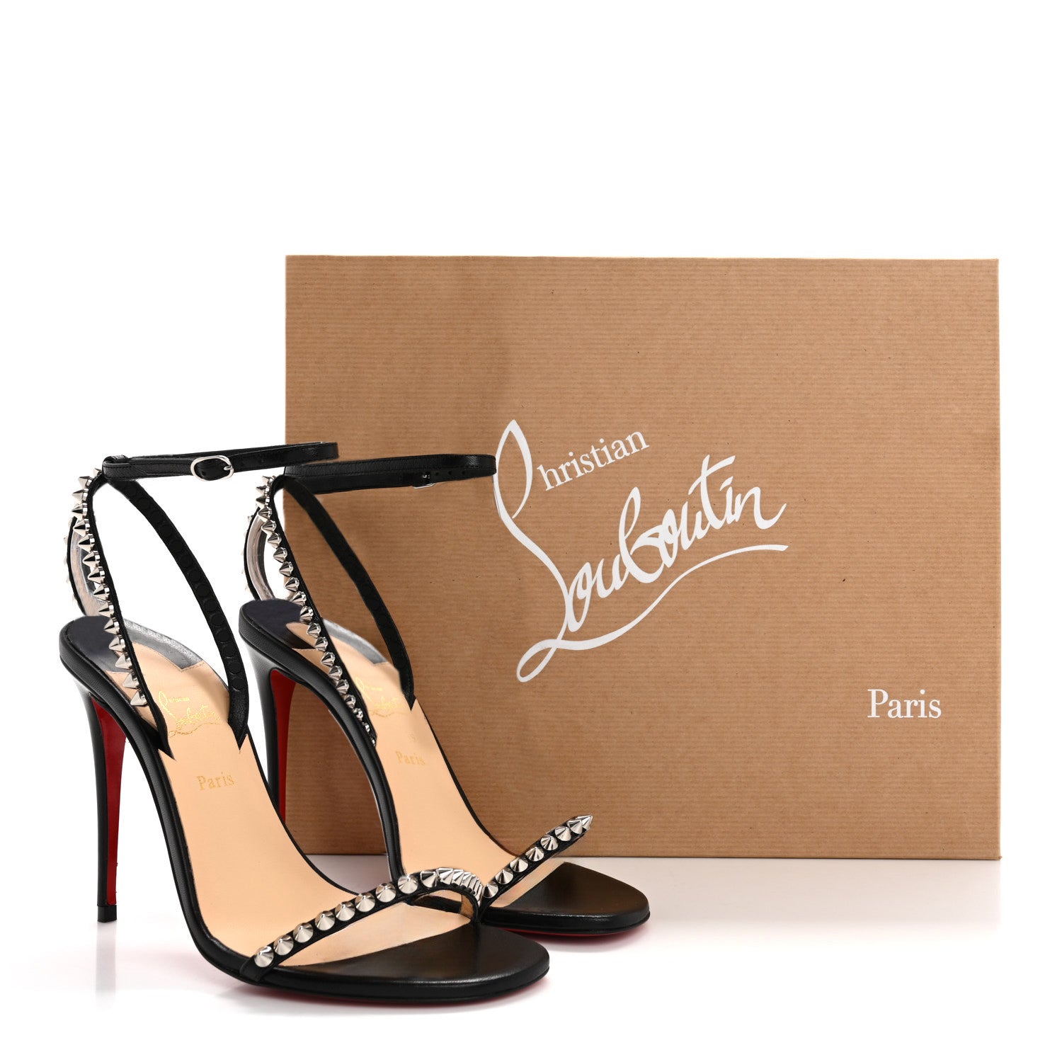 Christian Louboutin Kid Spiked So Me 100 Sandals 36 Black 9 of 9