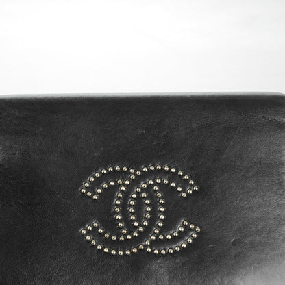 Chanel Lambskin Studded CC Wallet On Chain WOC Black 11 of 13