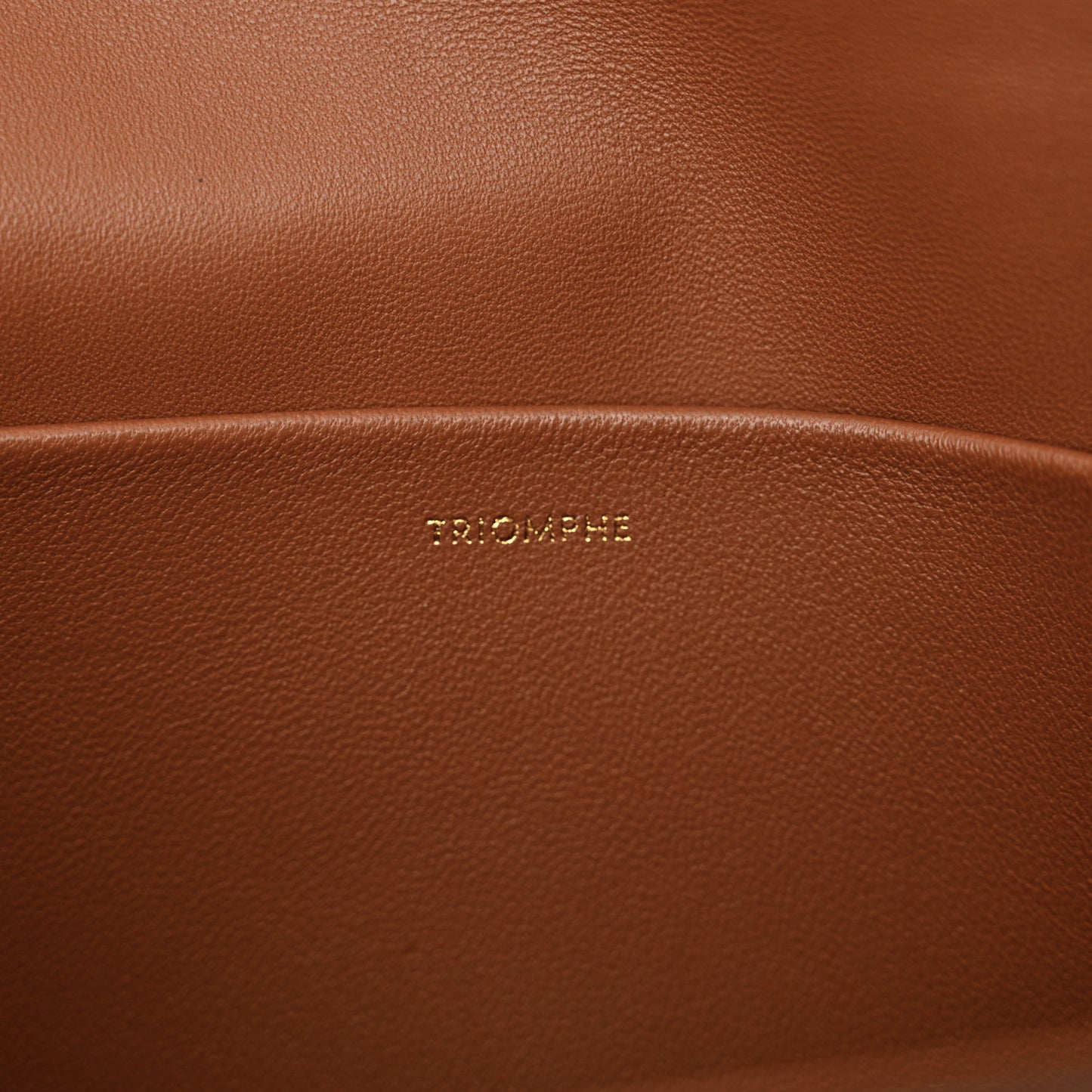 Natural Calfskin Triomphe Shoulder Bag Tan