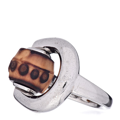 Gucci Sterling Silver Bamboo Horsebit Ring 52 6 3 of 5