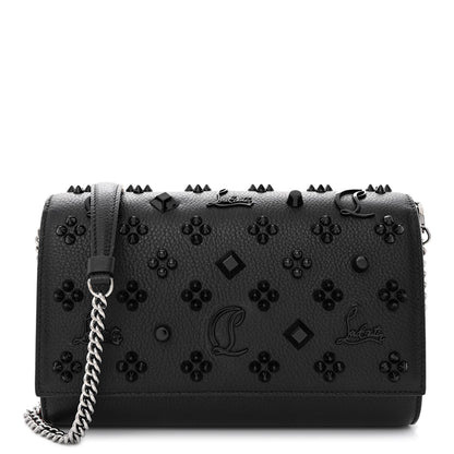 Christian Louboutin Calfskin Spikes Loubinthesky Paloma Clutch Black 1 of 11