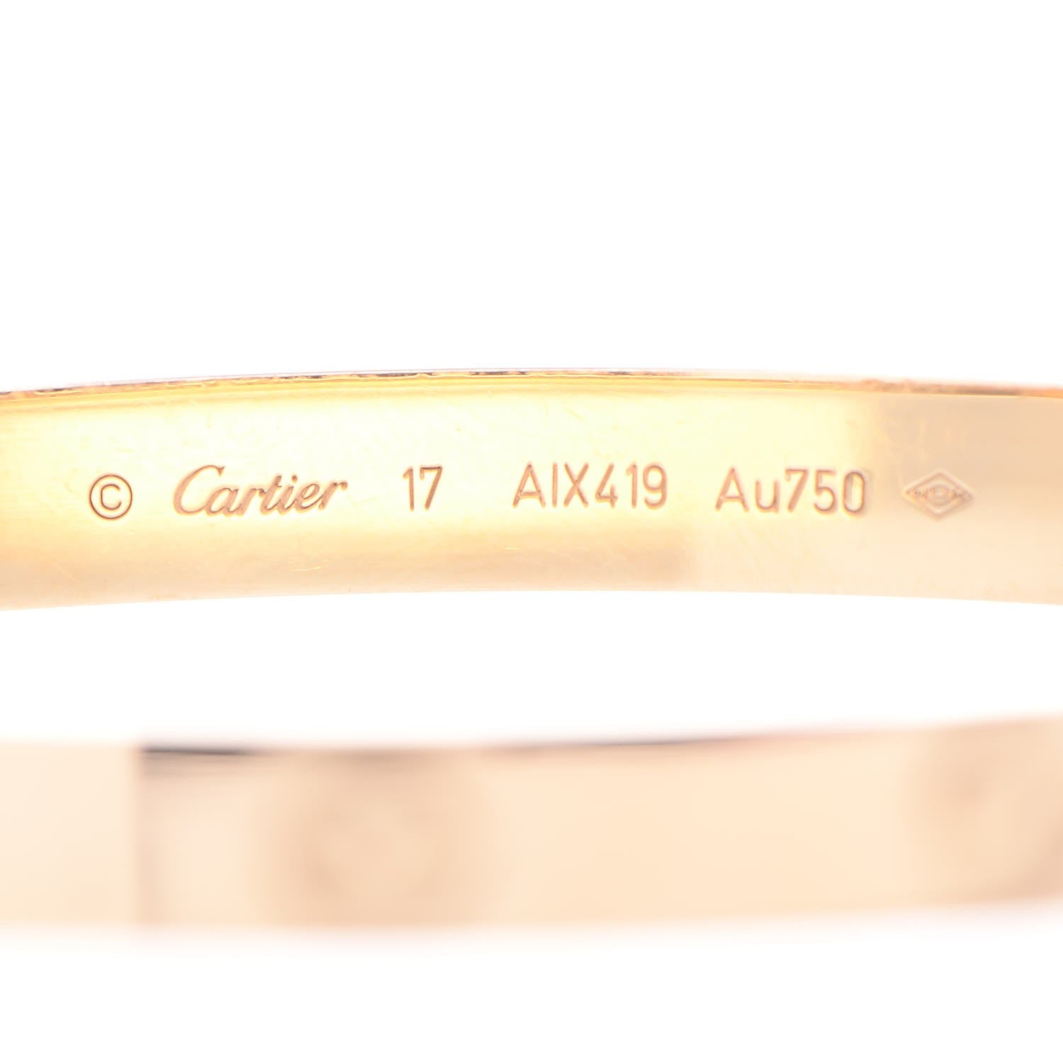 Cartier 18K Yellow Gold LOVE Bracelet 17 4 of 6