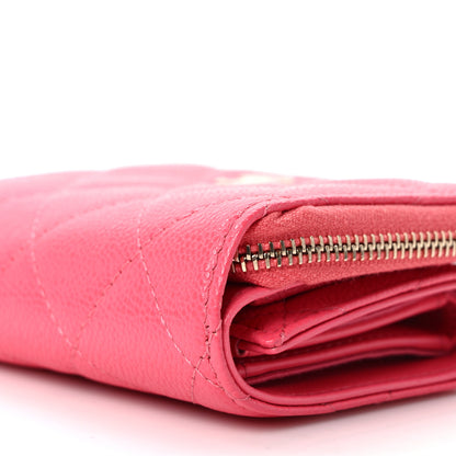 Chanel Caviar Quilted Compact Zipped Wallet Pink 8 of 9