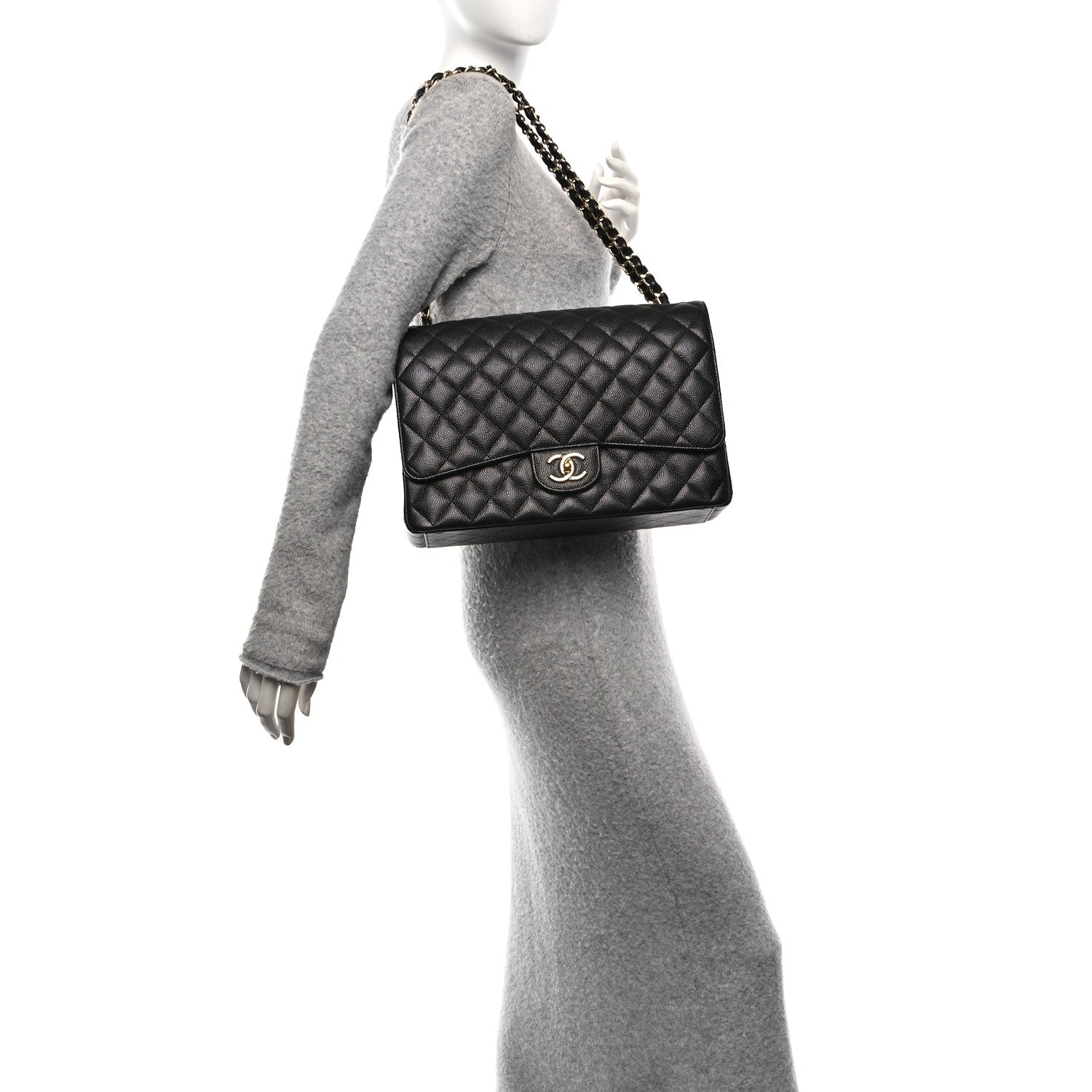 Chanel Caviar Quilted Maxi Double Flap Black 2 of 12