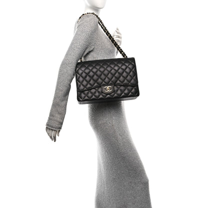Chanel Caviar Quilted Maxi Double Flap Black 2 of 12