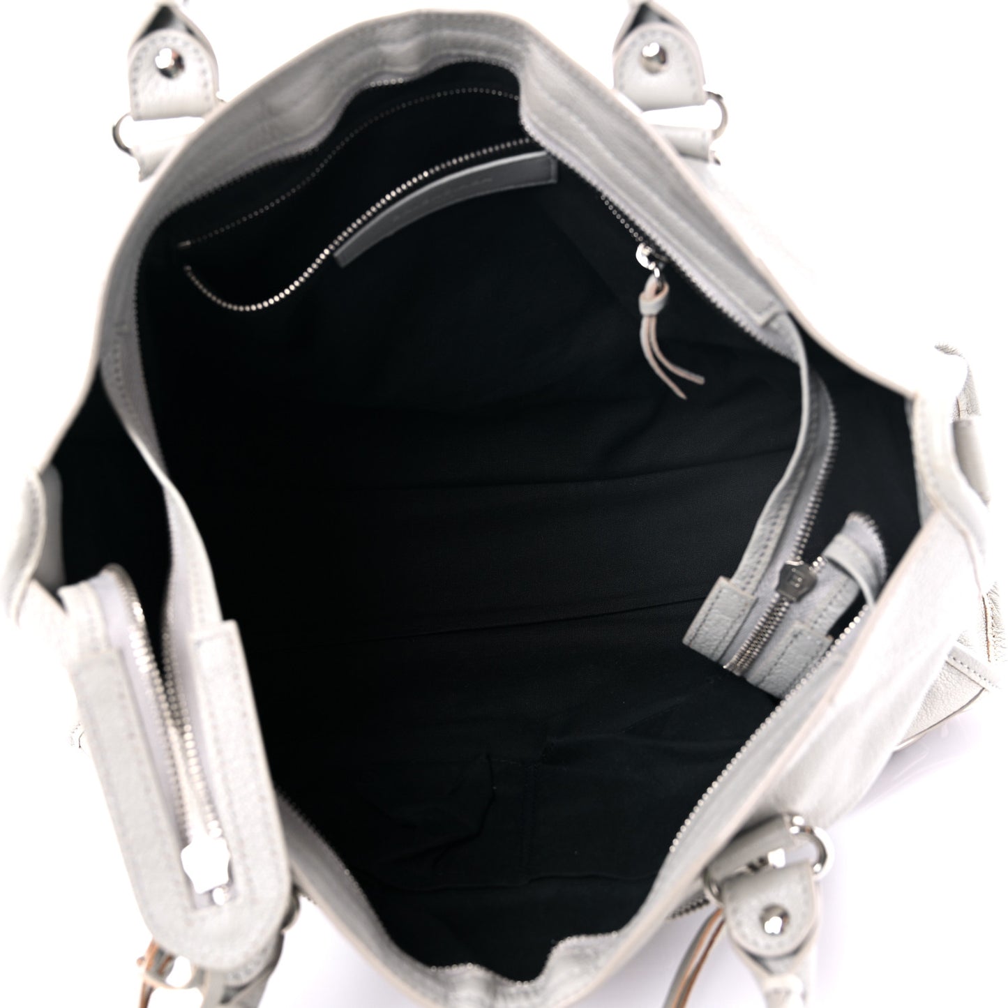 Chevre Silver Metallic Edge Hardware City Gris Glace