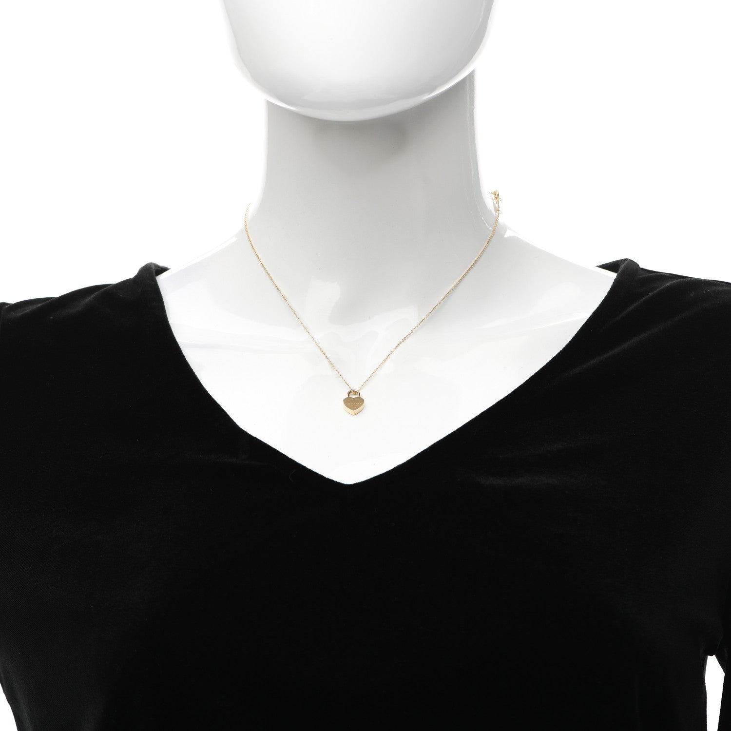 Tiffany 18K Yellow Gold Return to Tiffany Heart Lock Pendant Necklace 2 of 5