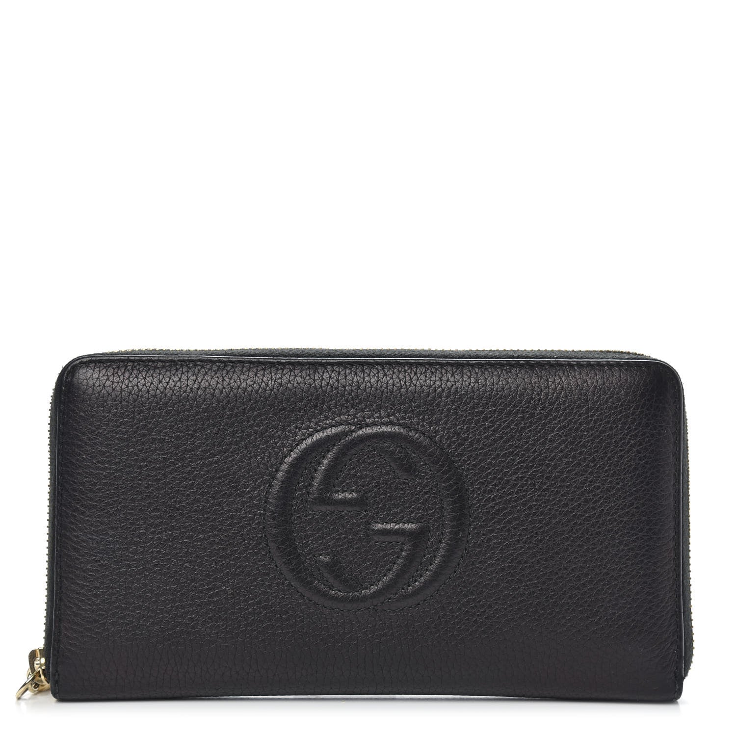 Gucci Pebbled Calfskin Soho Zip Around Wallet Black 1 of 13